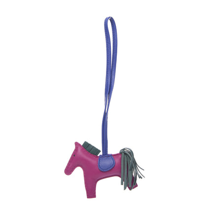 Hermes Milo Lambskin Grigri Rodeo Horse Bag Charm PM Rose Pourpre Bleu Electrique Malachite 1 of 4