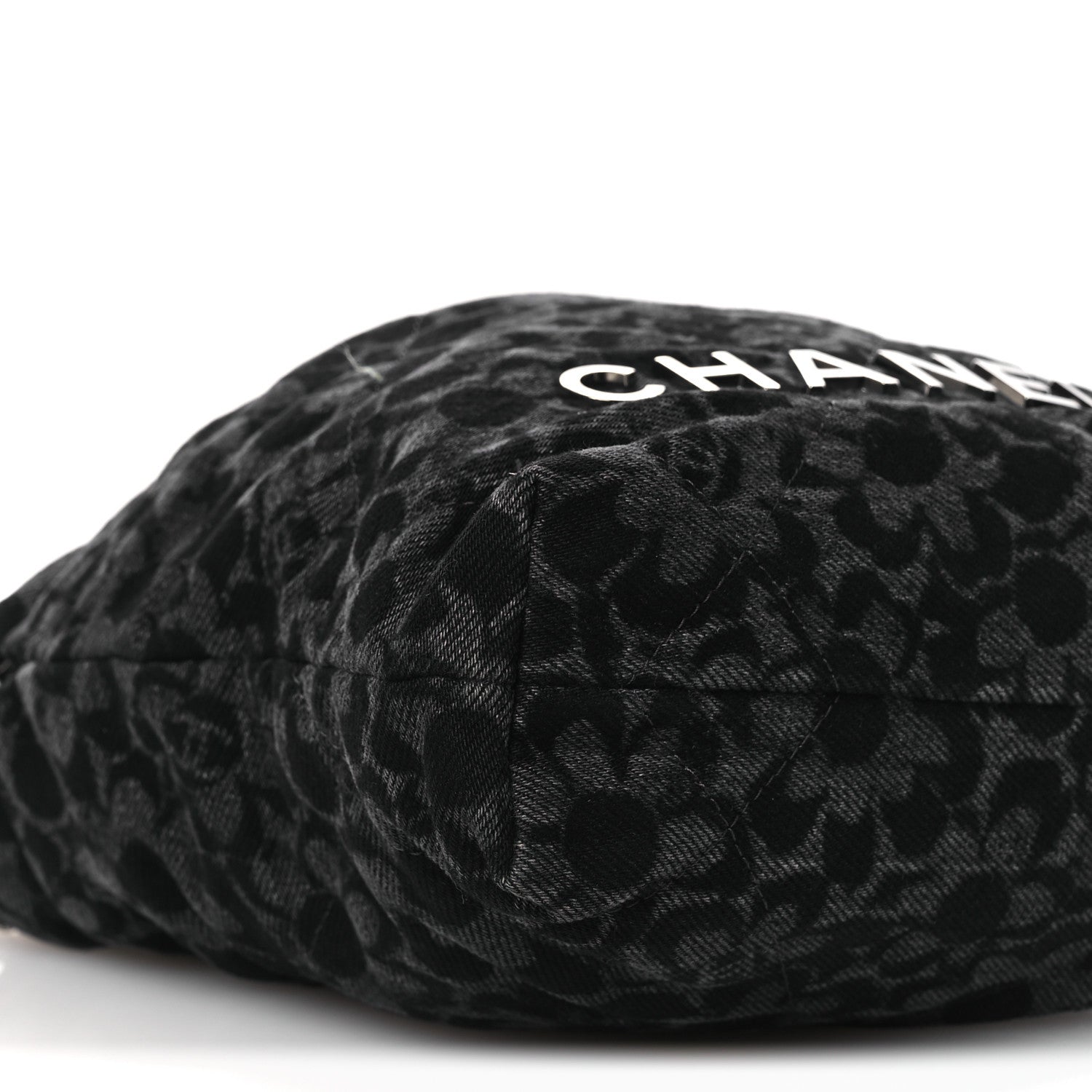 Chanel Denim Quilted Floral Print Mini Chanel 22 Black Grey 8 of 10