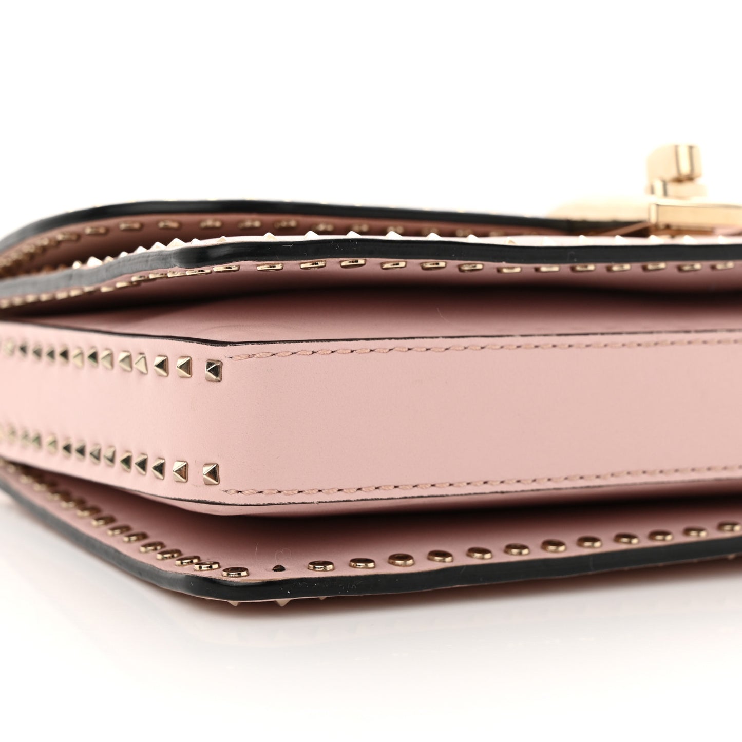 Vitello Rockstud Cabana Shoulder Bag Water Rose