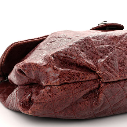 Chanel Grained Calfskin Quilted Maxi Elastic Flap Burgundy 8 of 9
