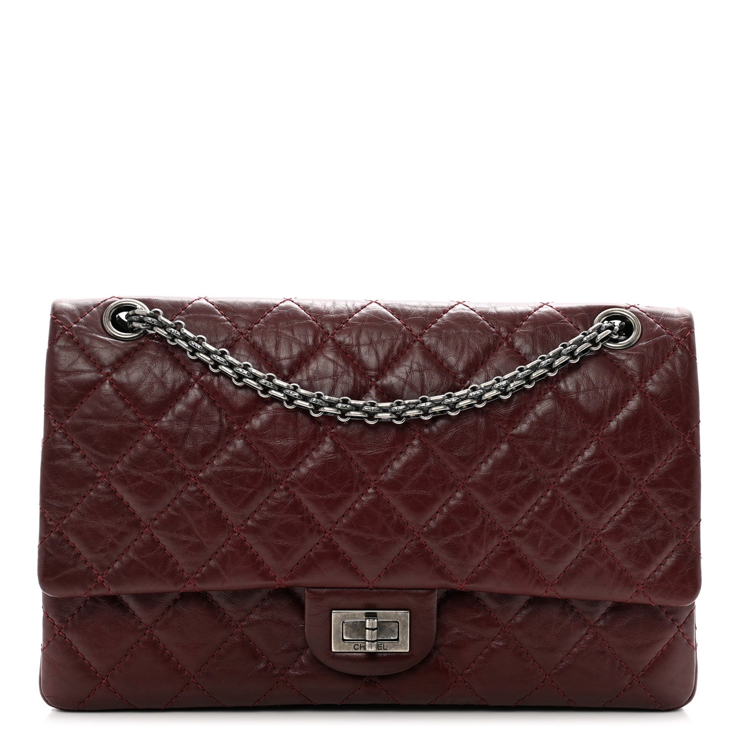 Chanel Aged Calfskin Quilted 2.55 Reissue 226 Flap Dark Burgundy 1 of 10