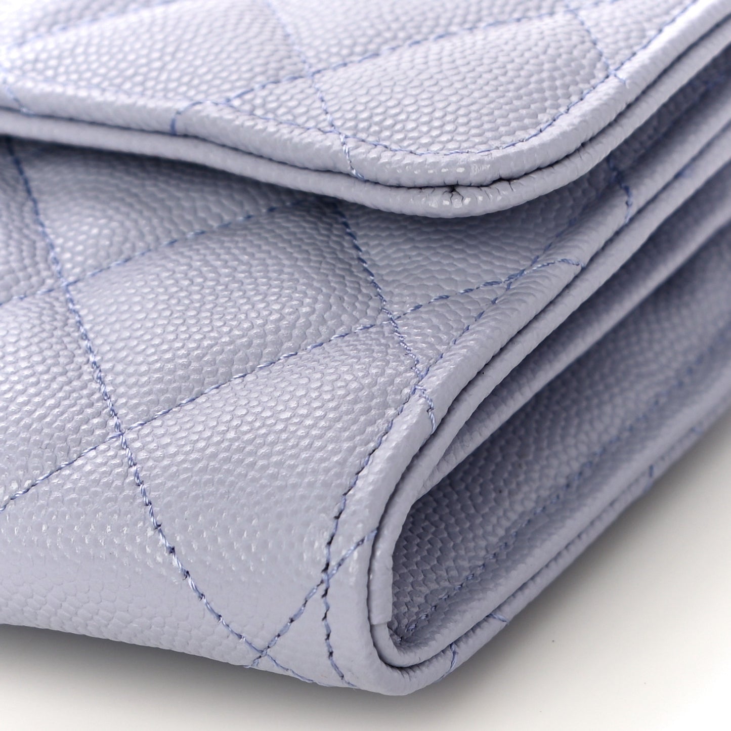 Caviar Quilted Large Flap Wallet Light Purple