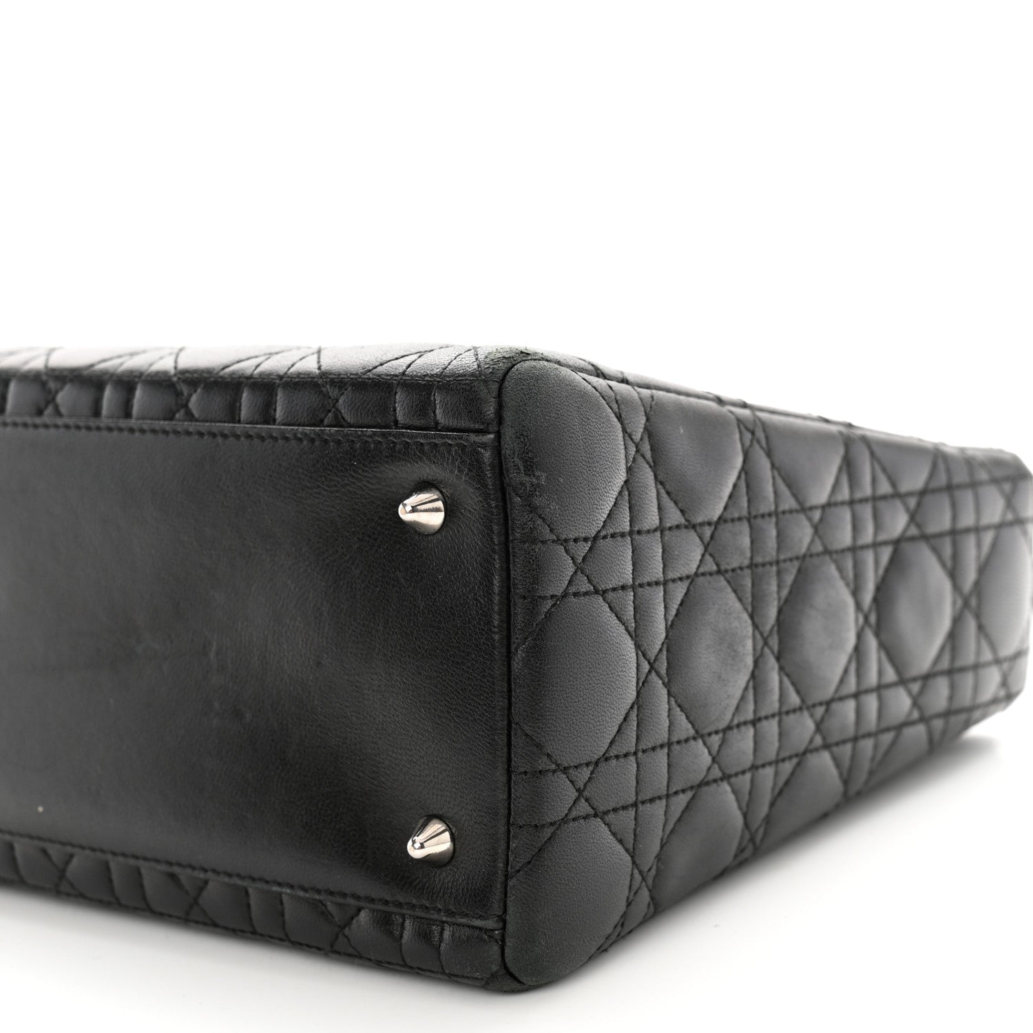 Christian Dior Lambskin Cannage Medium Lady Dior Black 10 of 12
