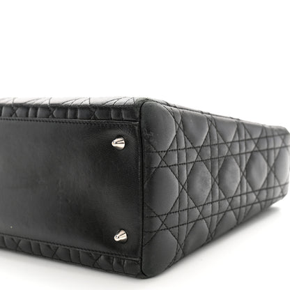 Christian Dior Lambskin Cannage Medium Lady Dior Black 10 of 12