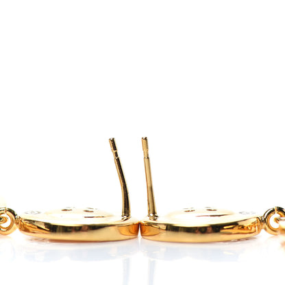 Chanel Metal Large Paris Button Earrings Gold 3 of 4