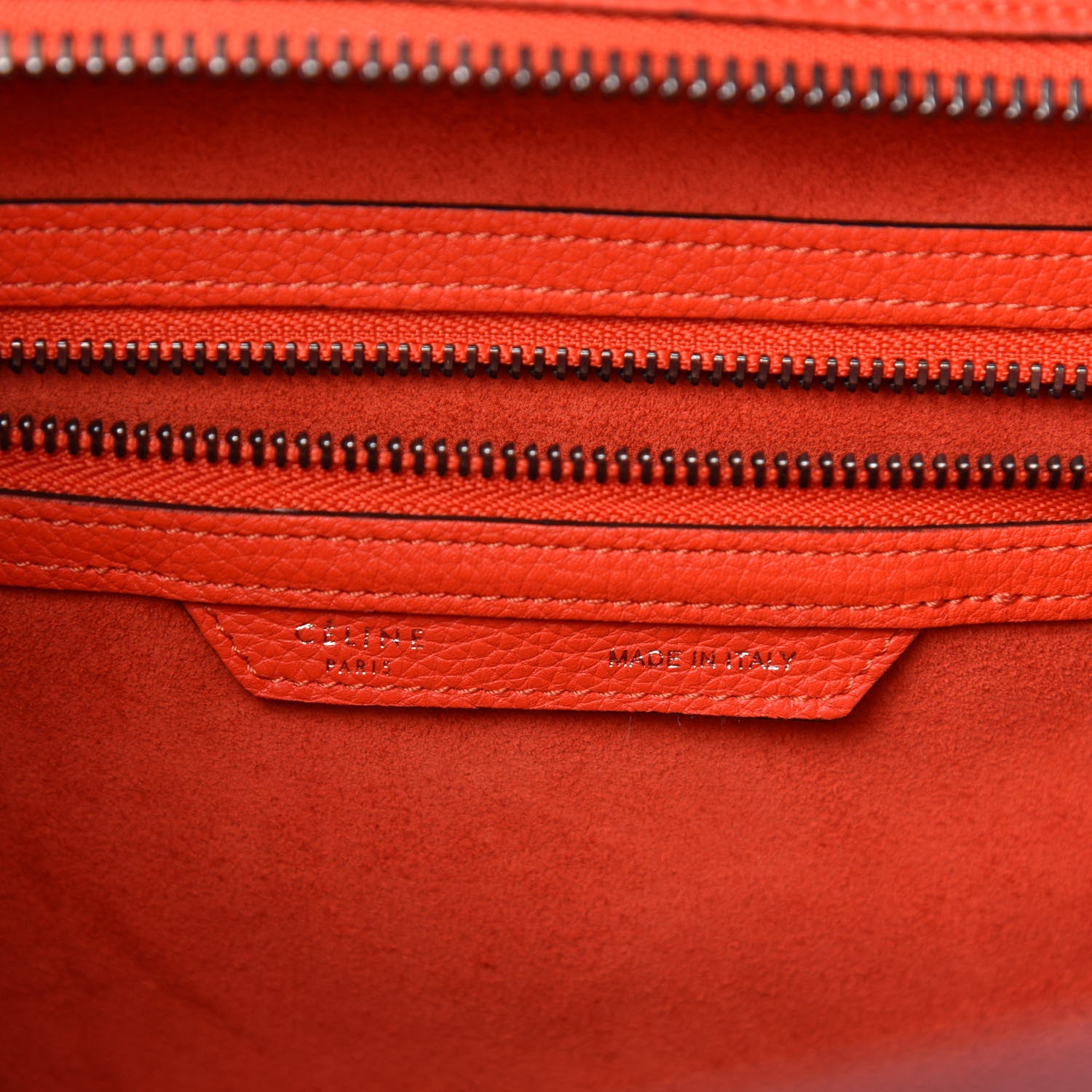 Celine Drummed Calfskin Mini Luggage Vermillion 9 of 11