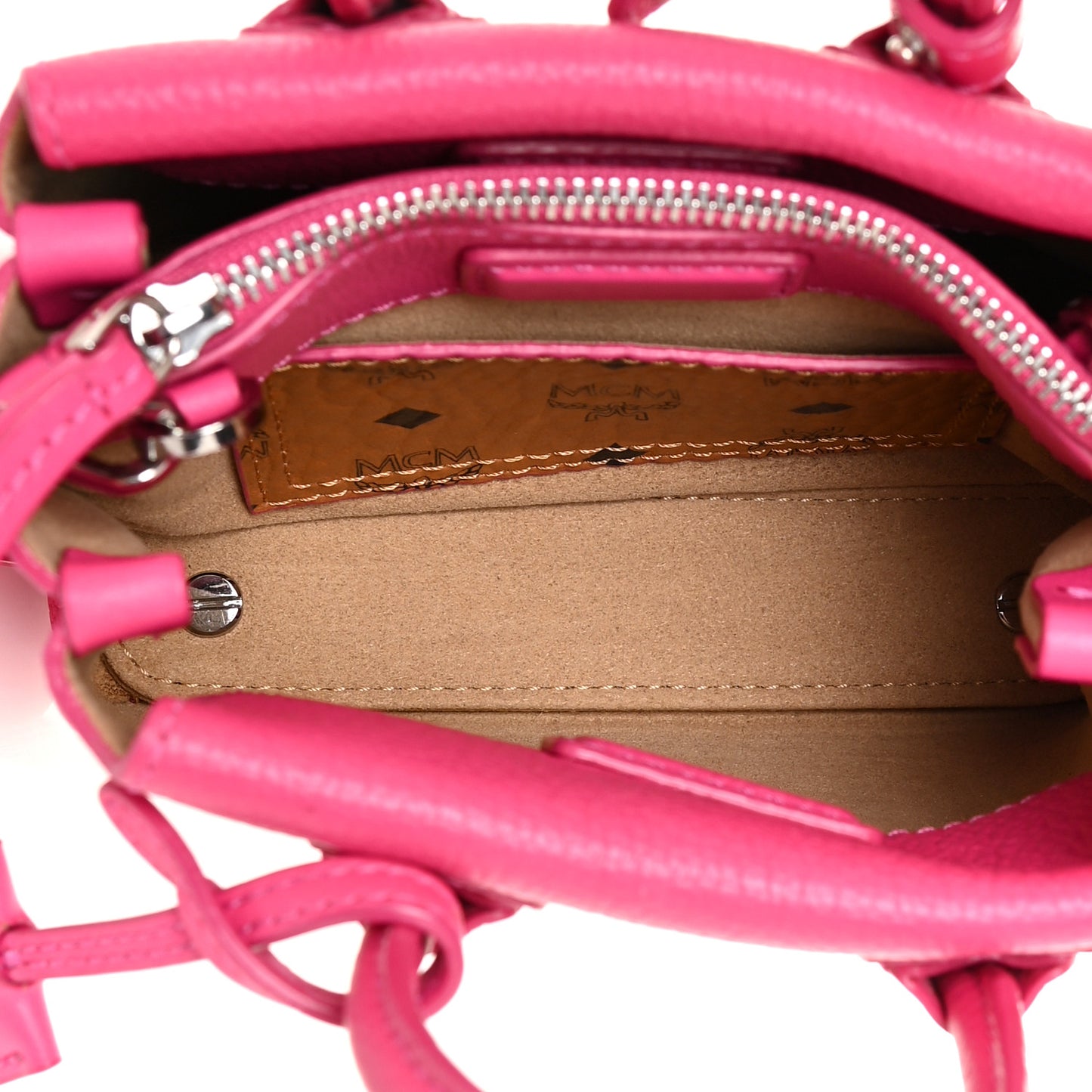 Grained Calfskin X-Mini Milla Tote Beetroot Pink