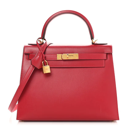 Hermes Tadelakt Kelly Sellier 28 Rouge Vif 1 of 11