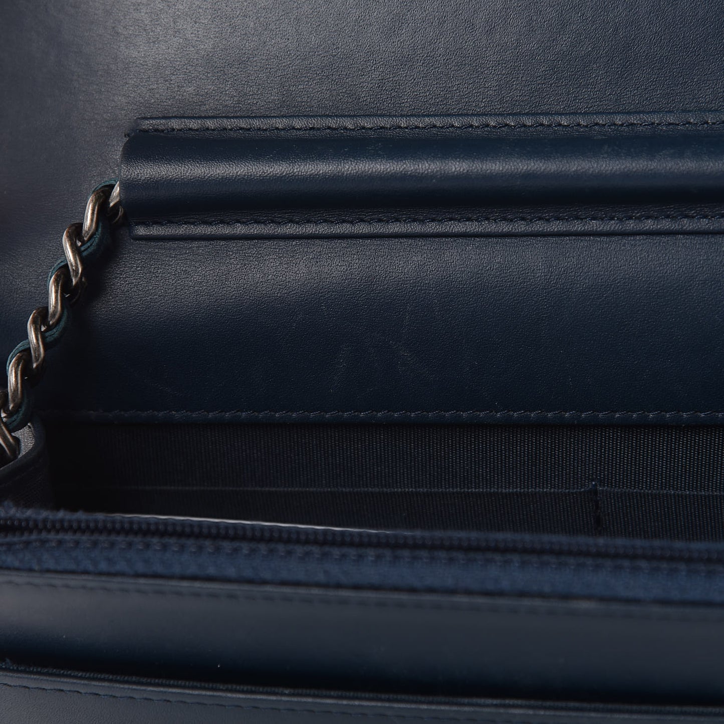Glazed Calfskin Quilted Coco Boy Wallet On Chain WOC Blue