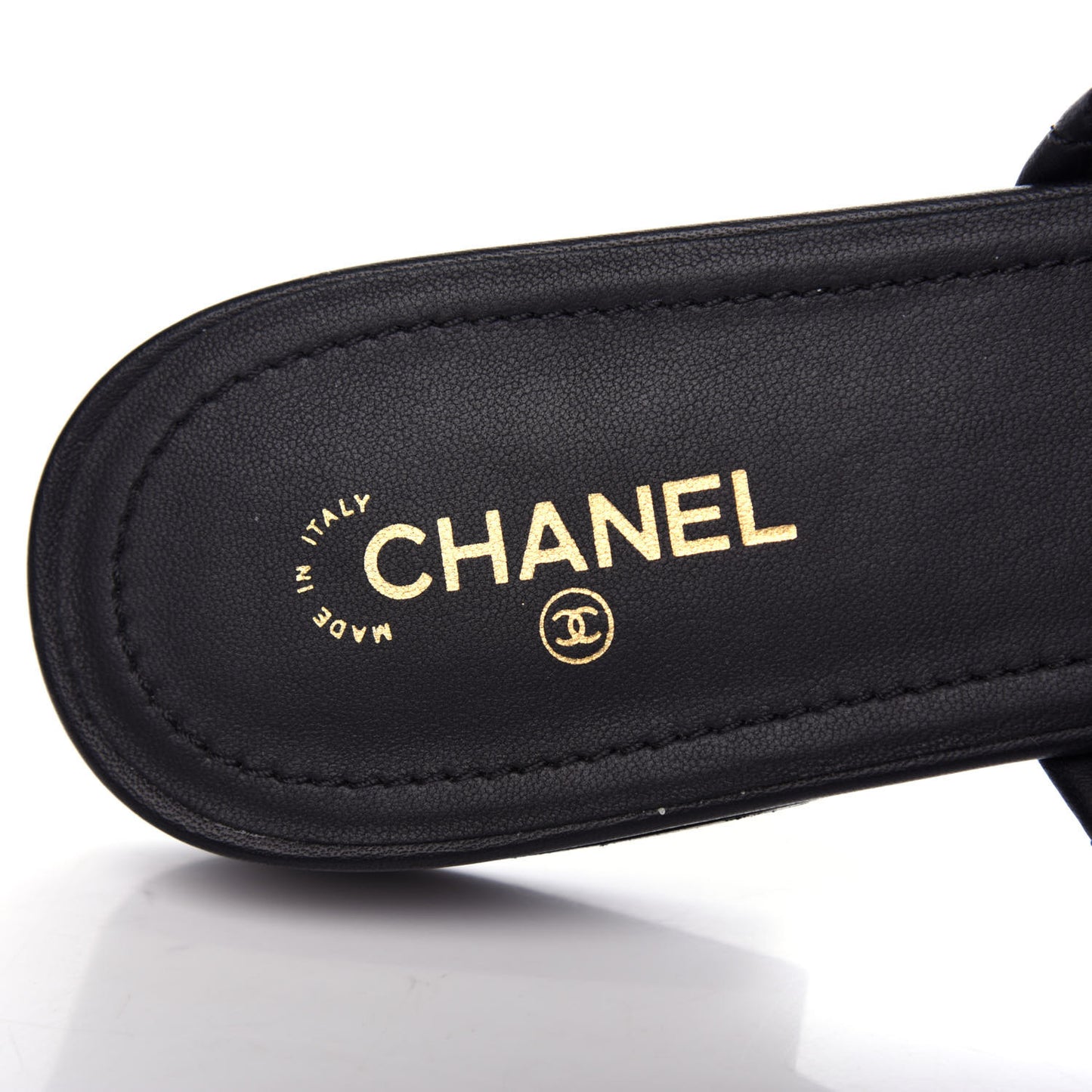 Lambskin Quilted Chain Mules 39 Black