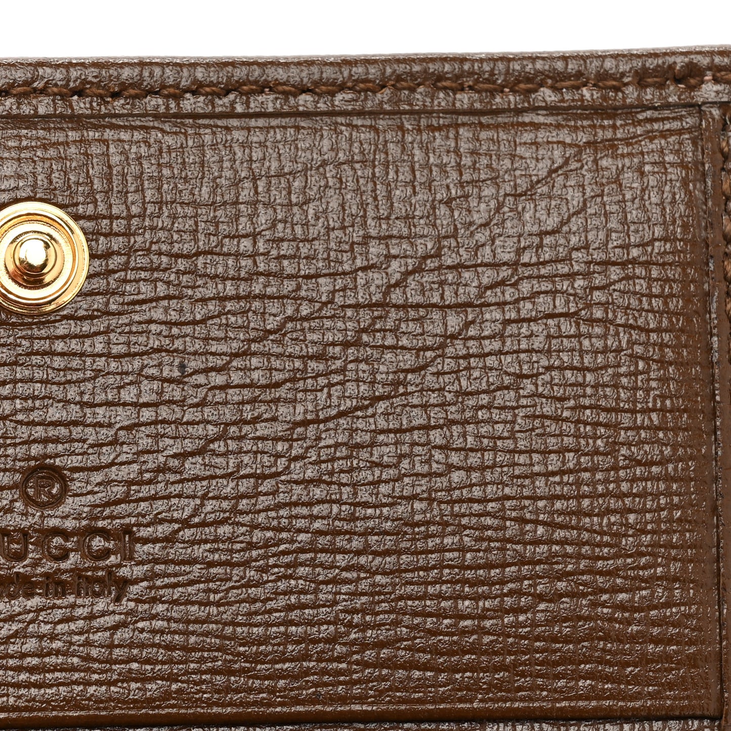 GG Supreme Monogram Horsebit 1955 Card Case Wallet Beige Ebony Brown Sugar