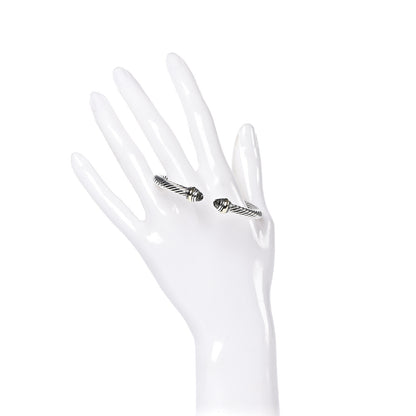 David Yurman Sterling Silver 14K Yellow Gold Prasiolite 5mm Cable Classics Bracelet 2 of 4