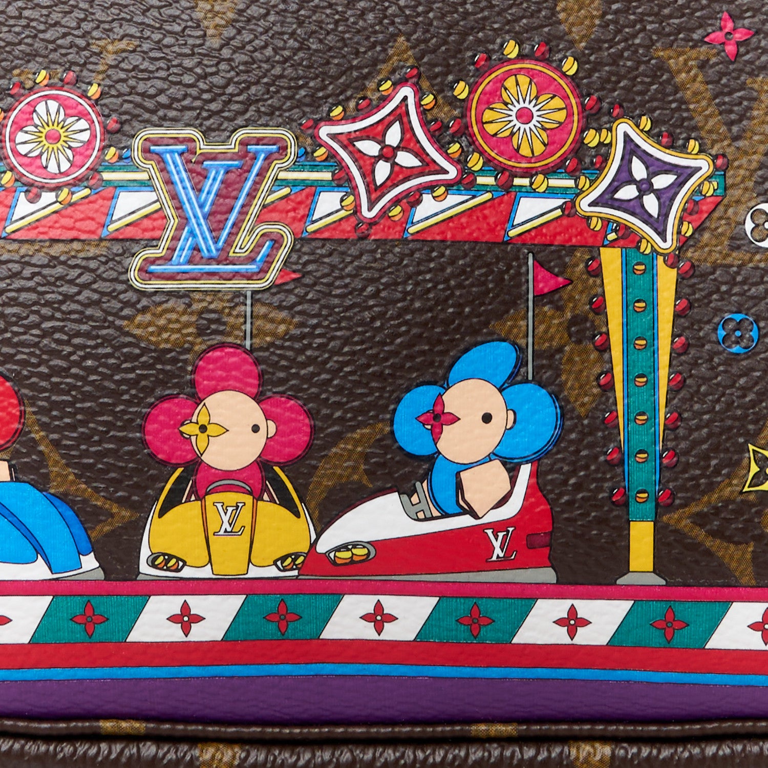 Louis Vuitton LOUIS VUITTON Monogram 2020 Christmas Animation Bumper Cars Mini Pochette Accessories Coquelicot 8 of 10