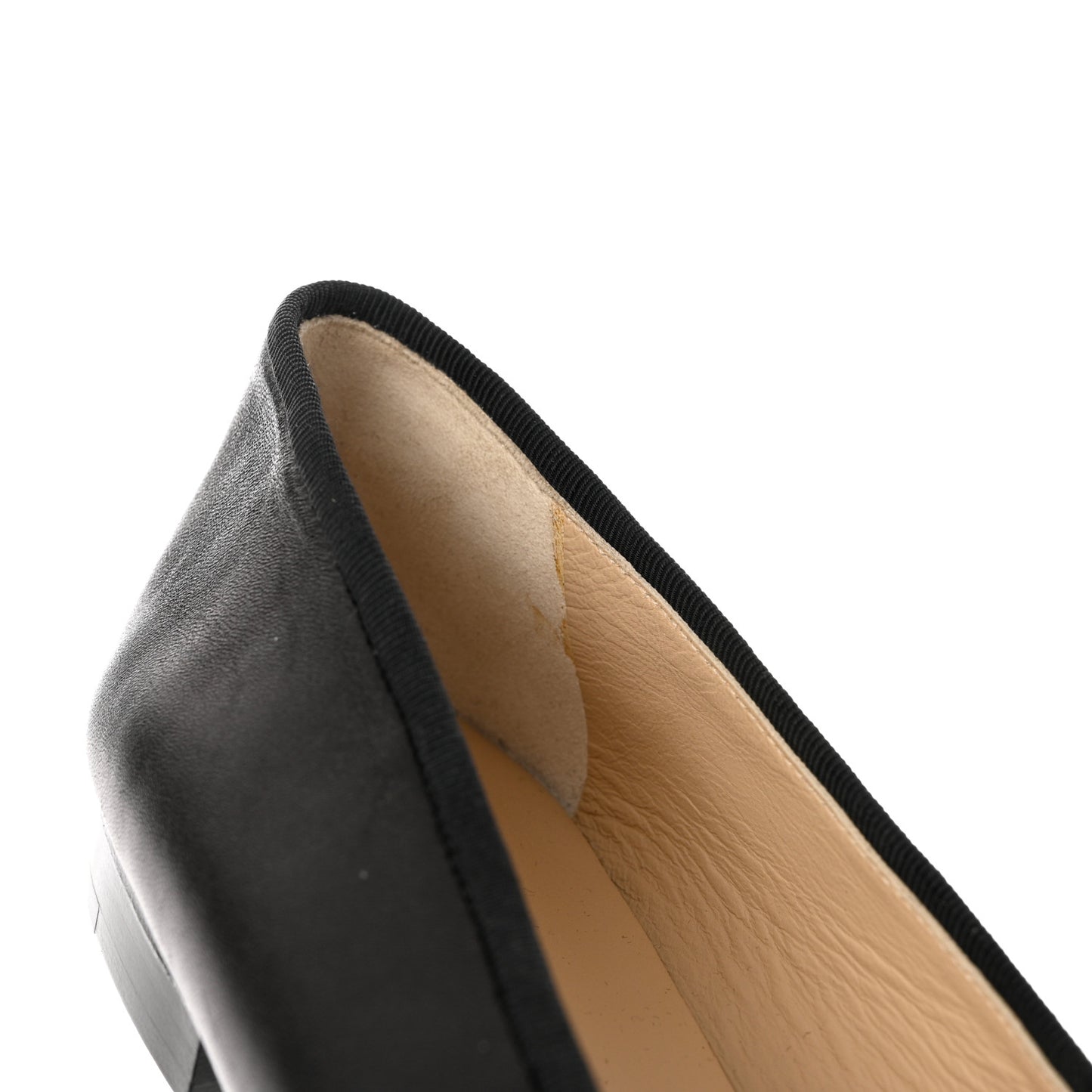 Lambskin Patent Cap Toe CC Ballerina Flats 40 Black