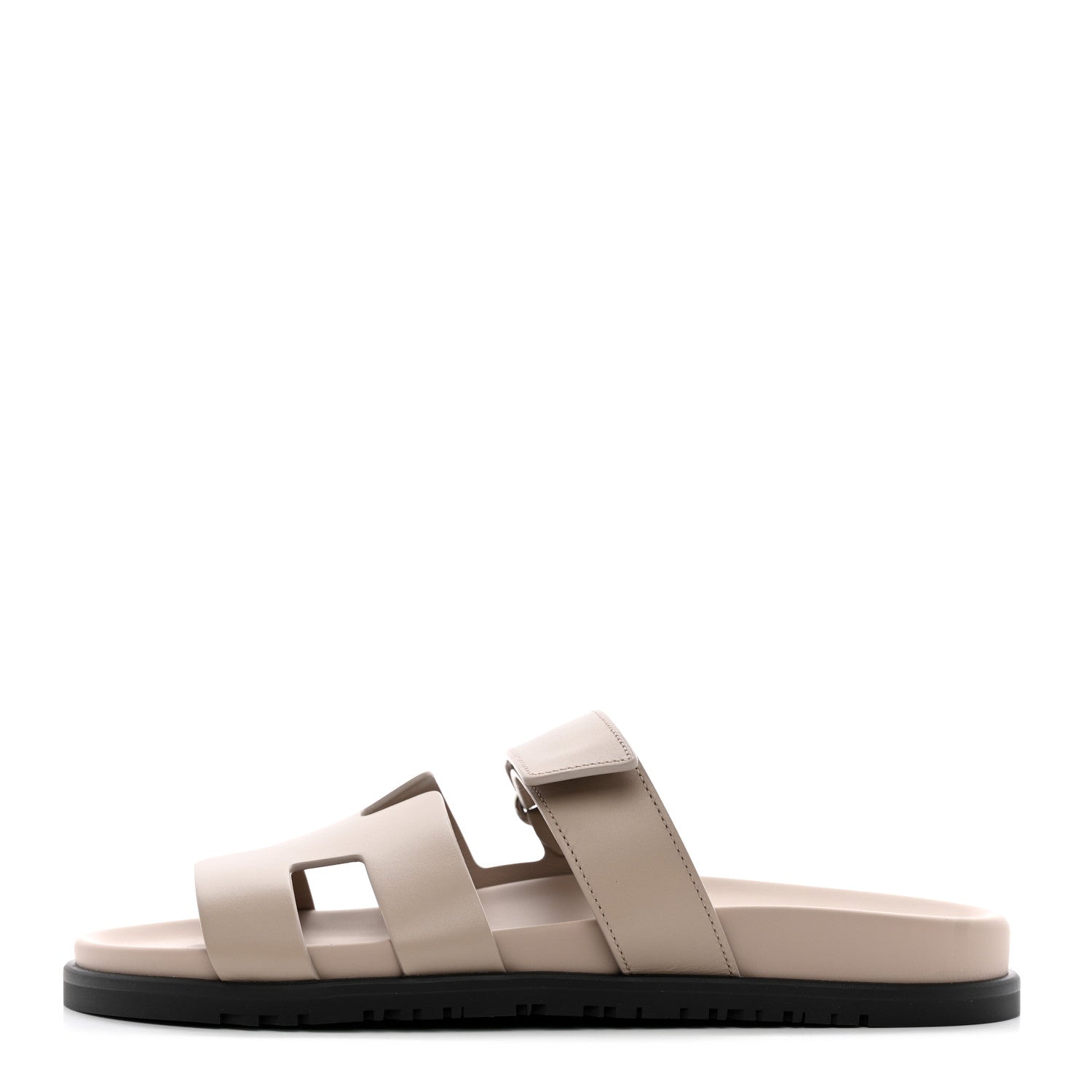 Hermes Calfskin Womens Chypre Sandals 40 Beige Mastic 1 of 8