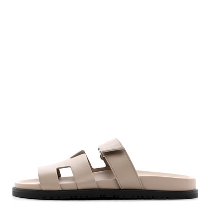 Hermes Calfskin Womens Chypre Sandals 40 Beige Mastic 1 of 8