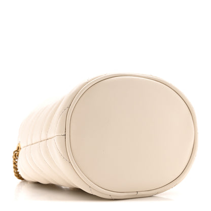Gucci Calfskin Matelasse Mini GG Marmont 2.0 Bucket Bag White 4 of 12