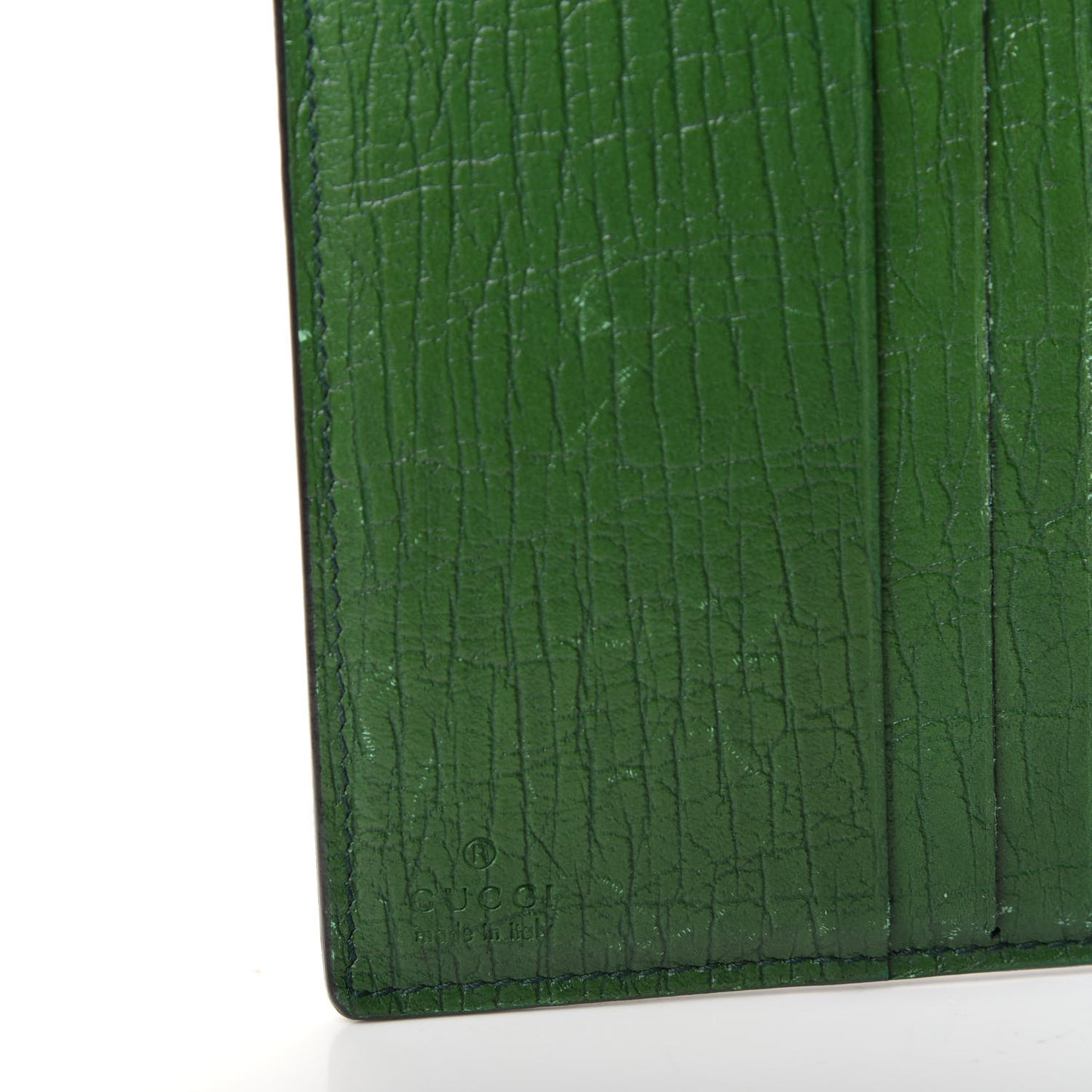 GG Plus Monogram Ladies GG French Flap Wallet Green
