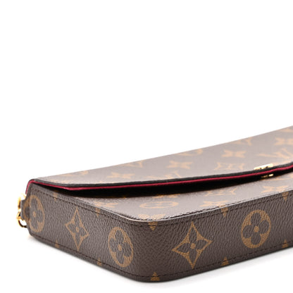 Louis Vuitton Monogram Pochette Felicie Chain Wallet Fuchsia 9 of 10
