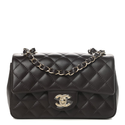 Chanel Lambskin Quilted Mini Rectangular Flap Dark Brown 1 of 11