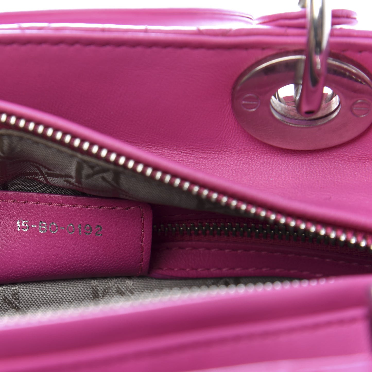 Lambskin Cannage Medium Lady Dior Fuchsia