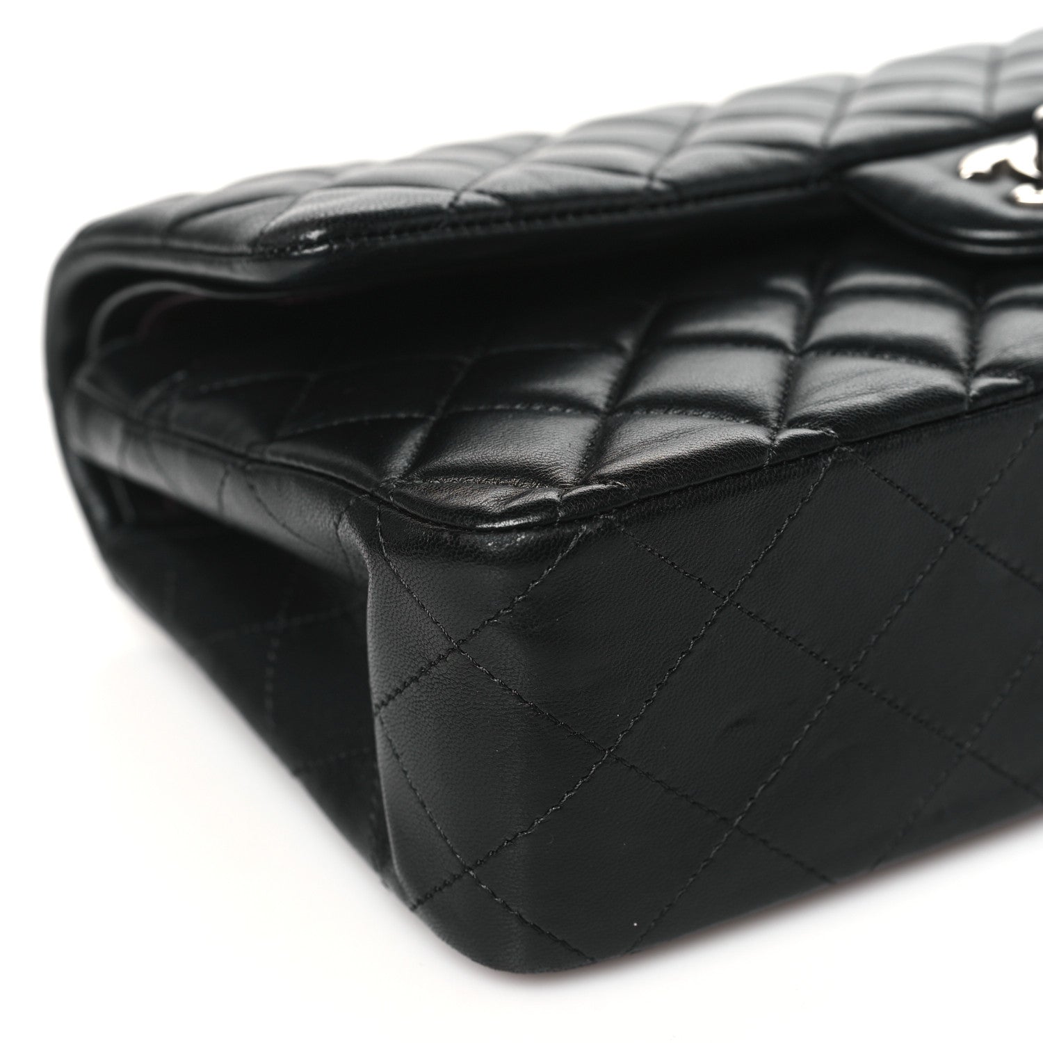 Chanel Lambskin Quilted Medium Double Flap Black 9 of 10