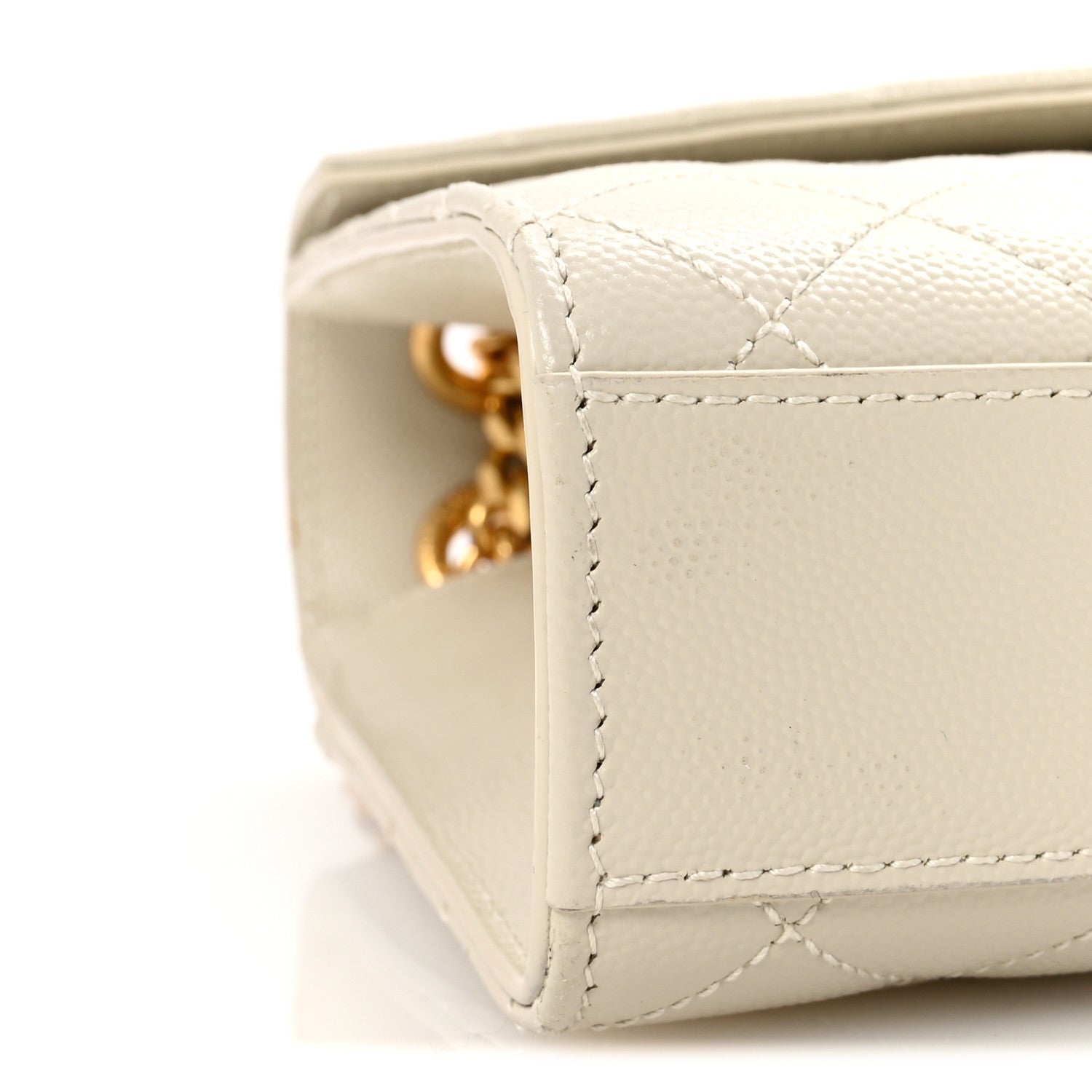 Saint Laurent Grain De Poudre Textured Mixed Matelasse Medium Triquilt Monogram Satchel Crema Soft 8 of 9