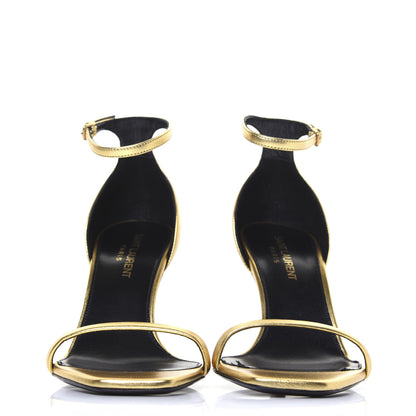Saint Laurent Calfskin Opyum Sandals 37 Oro 2 of 13