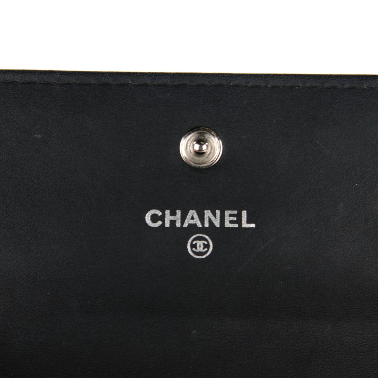 Patent Quilted Large Brilliant Flap Wallet Black