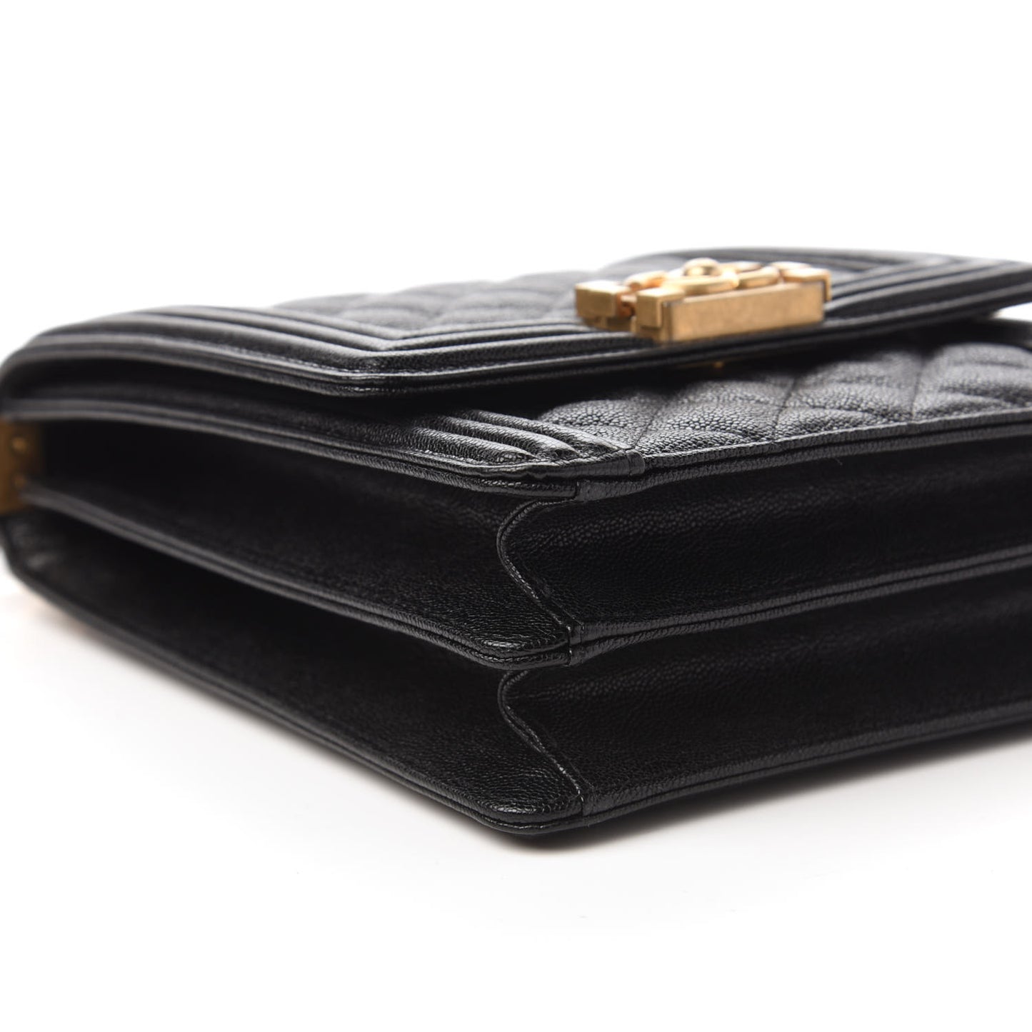 Caviar Quilted North South Boy Flap Black