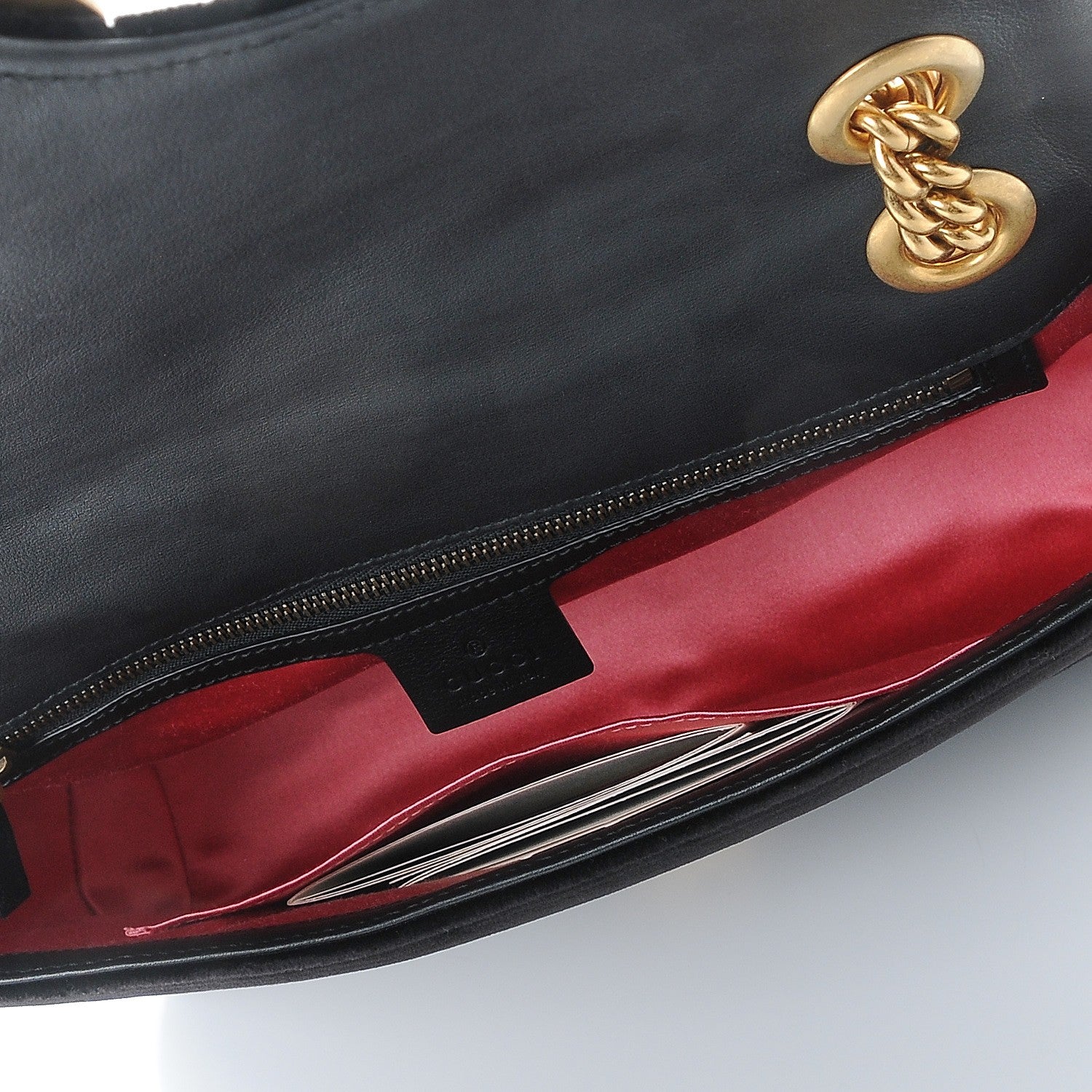 Gucci Velvet Matelasse Medium GG Marmont Shoulder Bag Black 6 of 8
