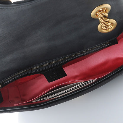 Gucci Velvet Matelasse Medium GG Marmont Shoulder Bag Black 6 of 8