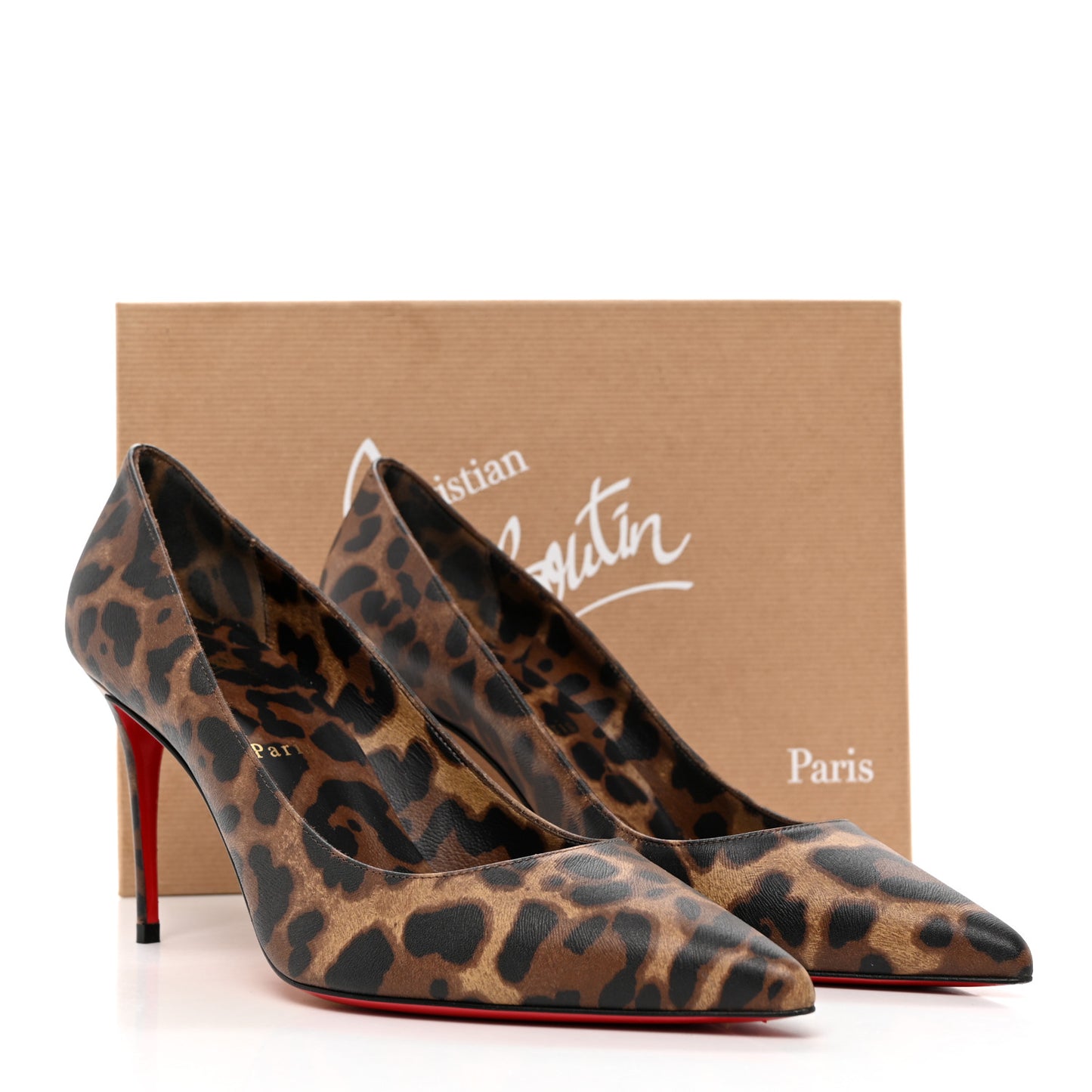 Calfskin Leopard Kate 85 Pumps 40.5 Brown
