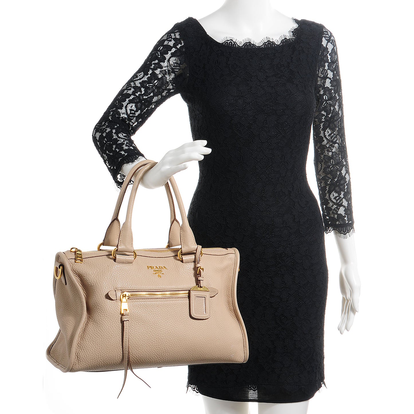 Vitello Daino Shopping Satchel Visone