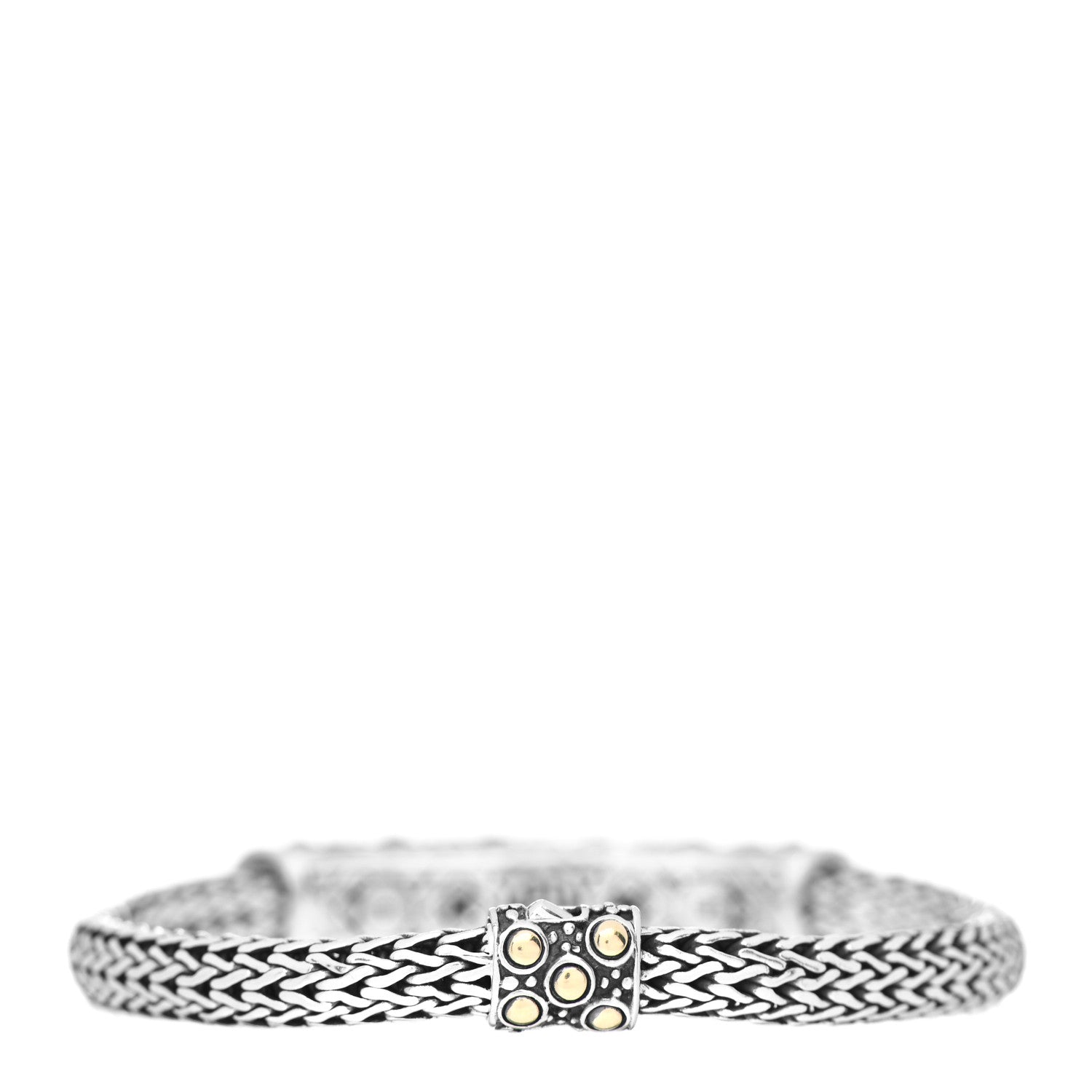 John Hardy Sterling Silver 18K Yellow Gold Pearl Dot Classic Chain Bracelet 2 of 3
