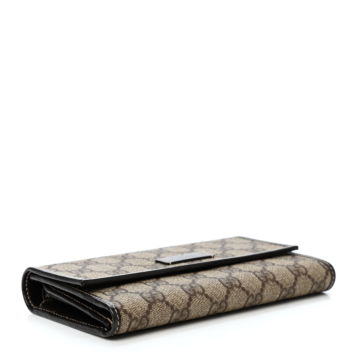 Gucci GG Plus Monogram Joy Continental Snap Oranizer Wallet Beige Ebony Dark Brown 3 of 4