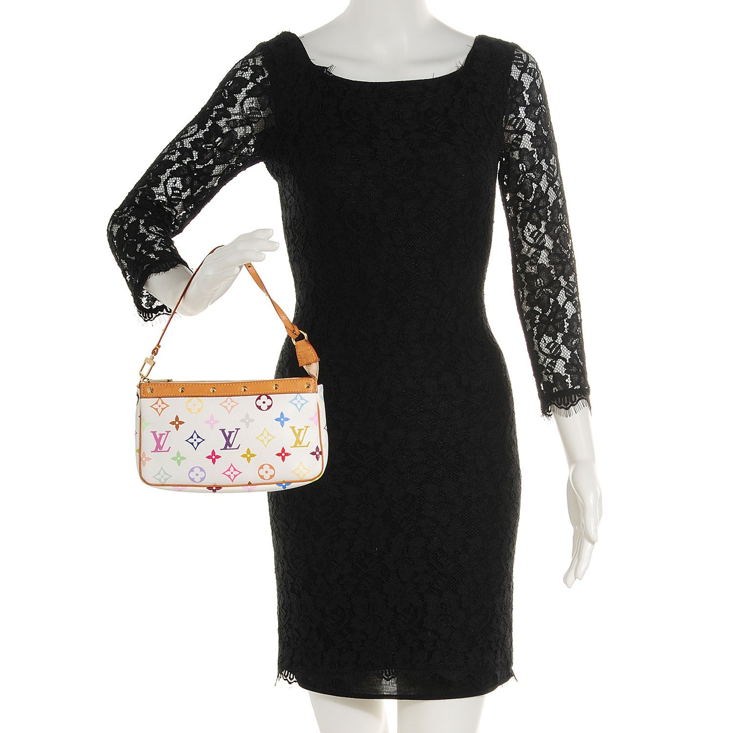 Louis Vuitton Monogram Multicolor Pochette Accessories White 2 of 8