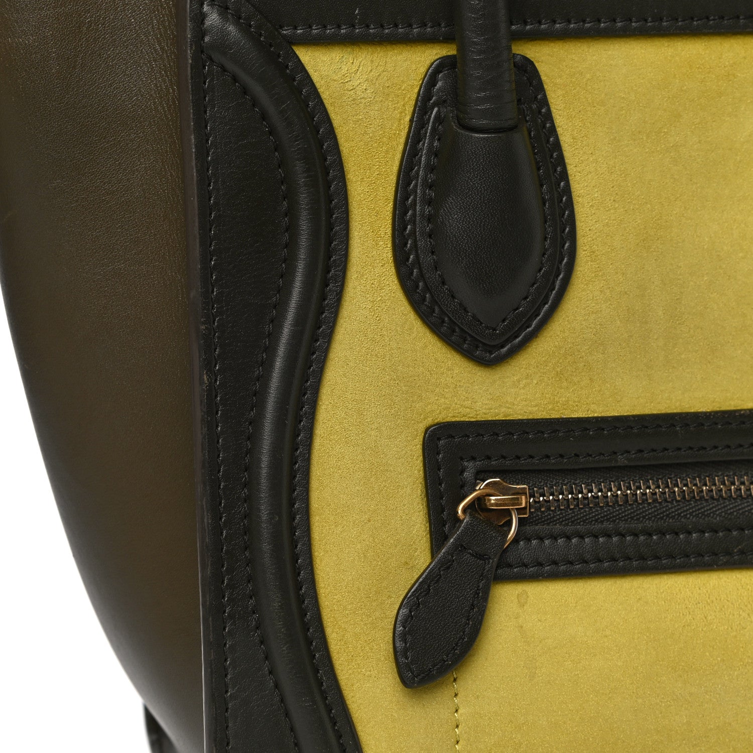 Celine Nubuck Smooth Calfskin Nano Tri-Color Luggage Chartreuse 19 of 20