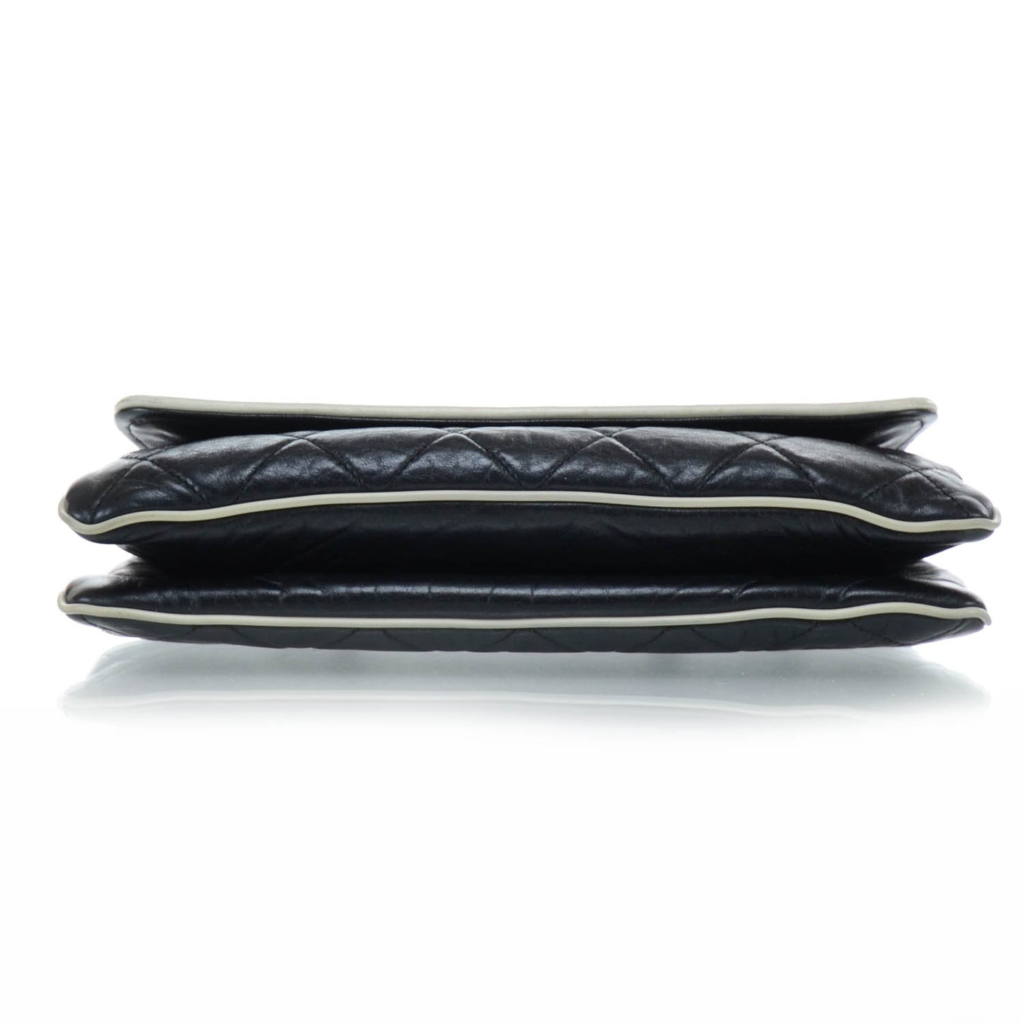 Lambskin Quilted East West Flap Navy