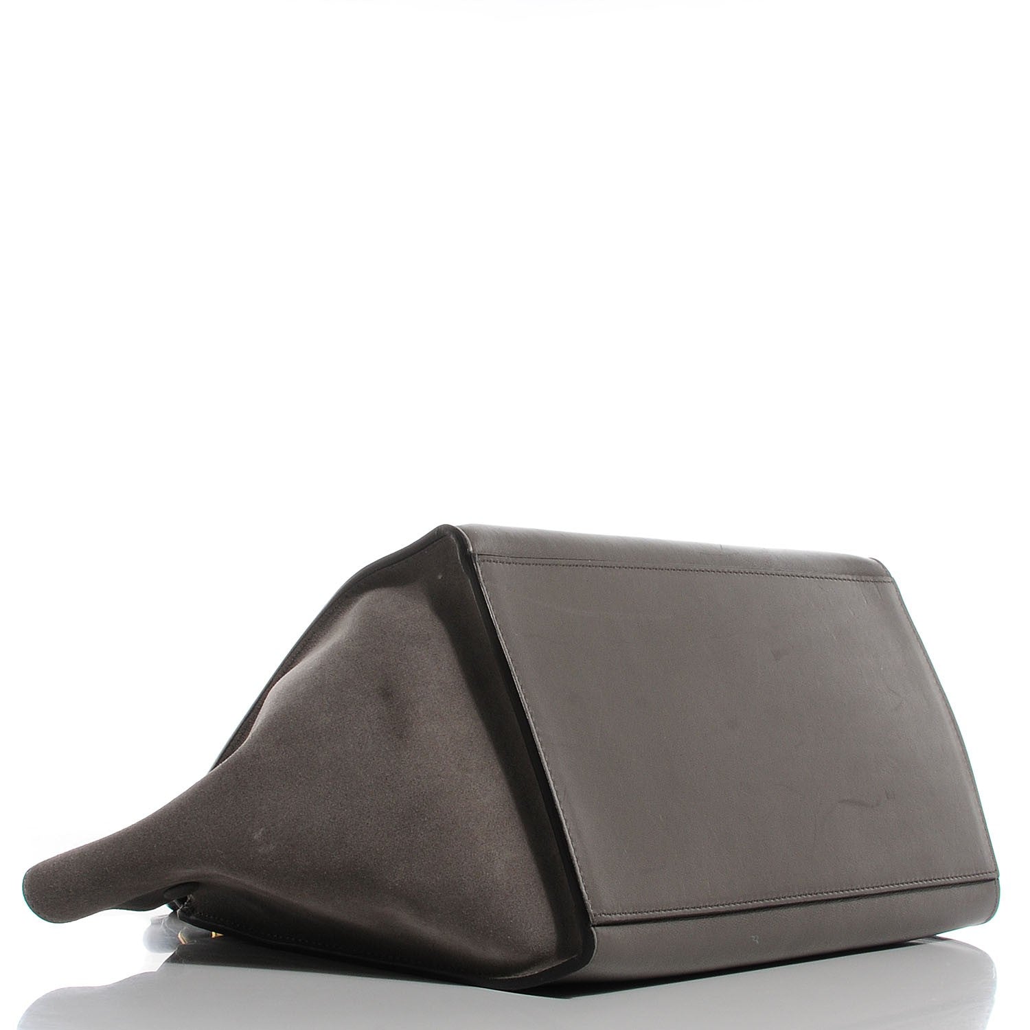 Celine Crocodile Embossed Nubuck Medium Trapeze Grey 4 of 9