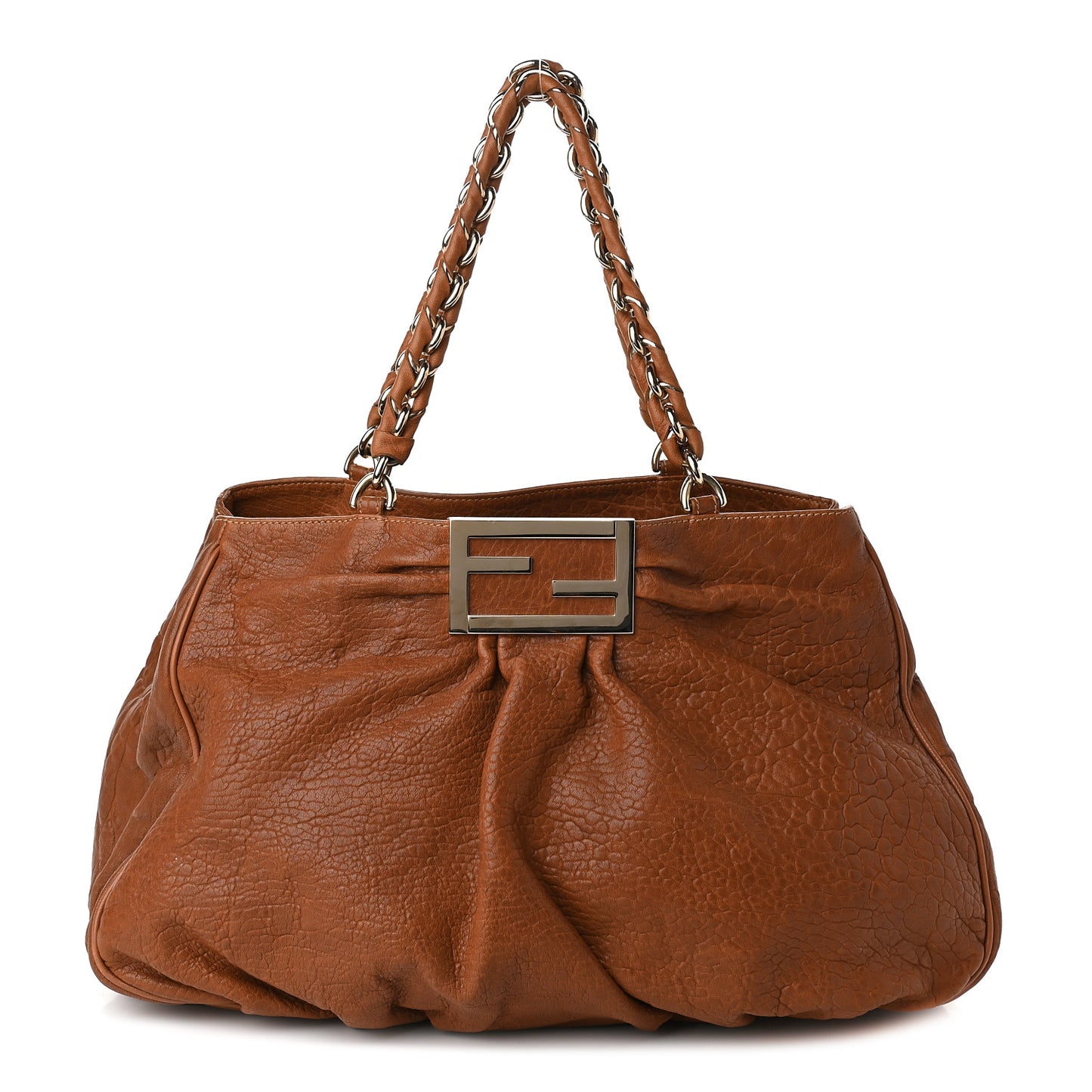 Crinkled Lambskin Mia Tote Naturale
