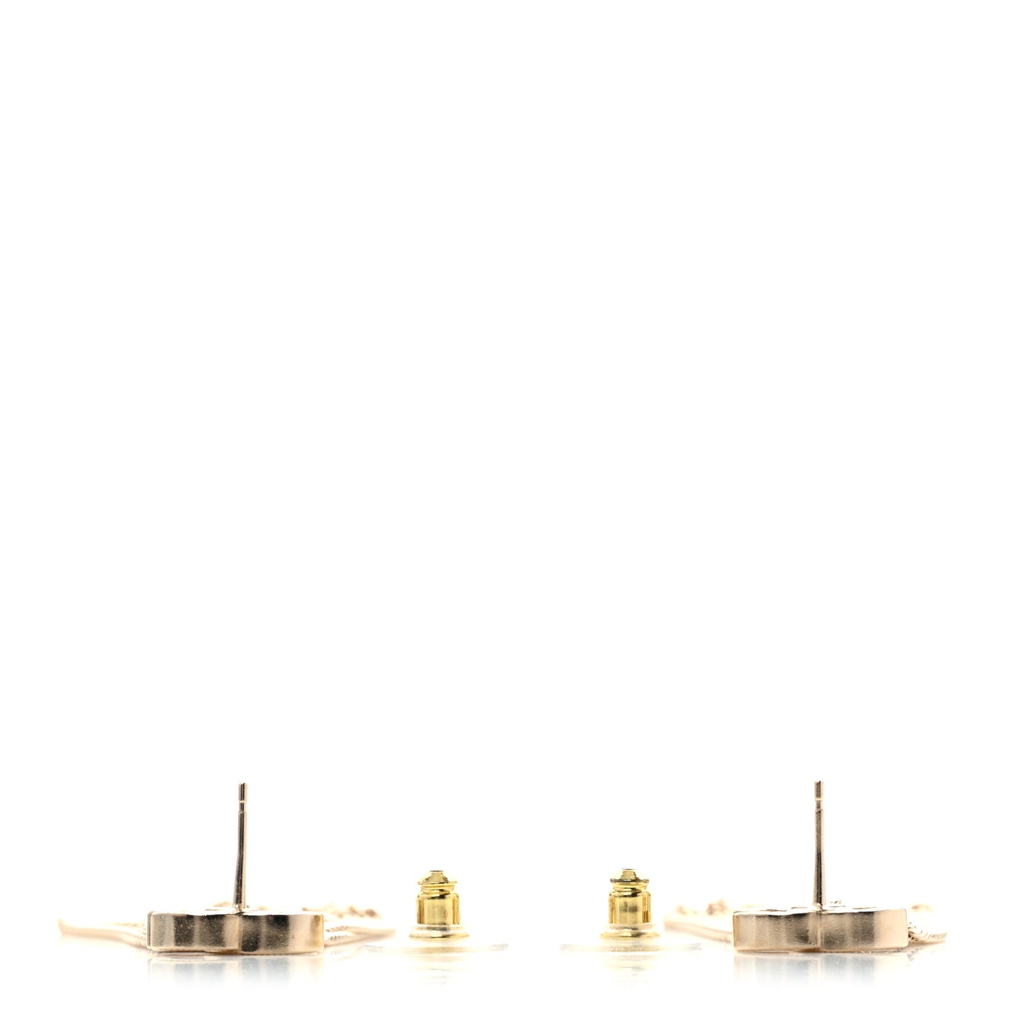 Metal CC Multi Strand Chain Drop Earrings Gold