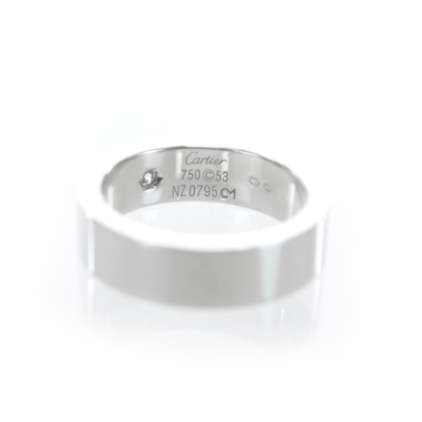 18k White Gold Diamond LOVE Ring Size 53 6.5