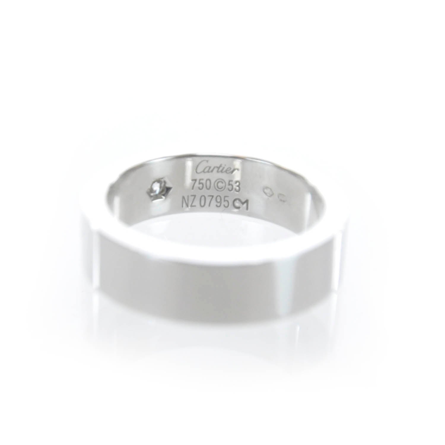 Cartier 18k White Gold Diamond LOVE Ring Size 53 6.5 3 of 5