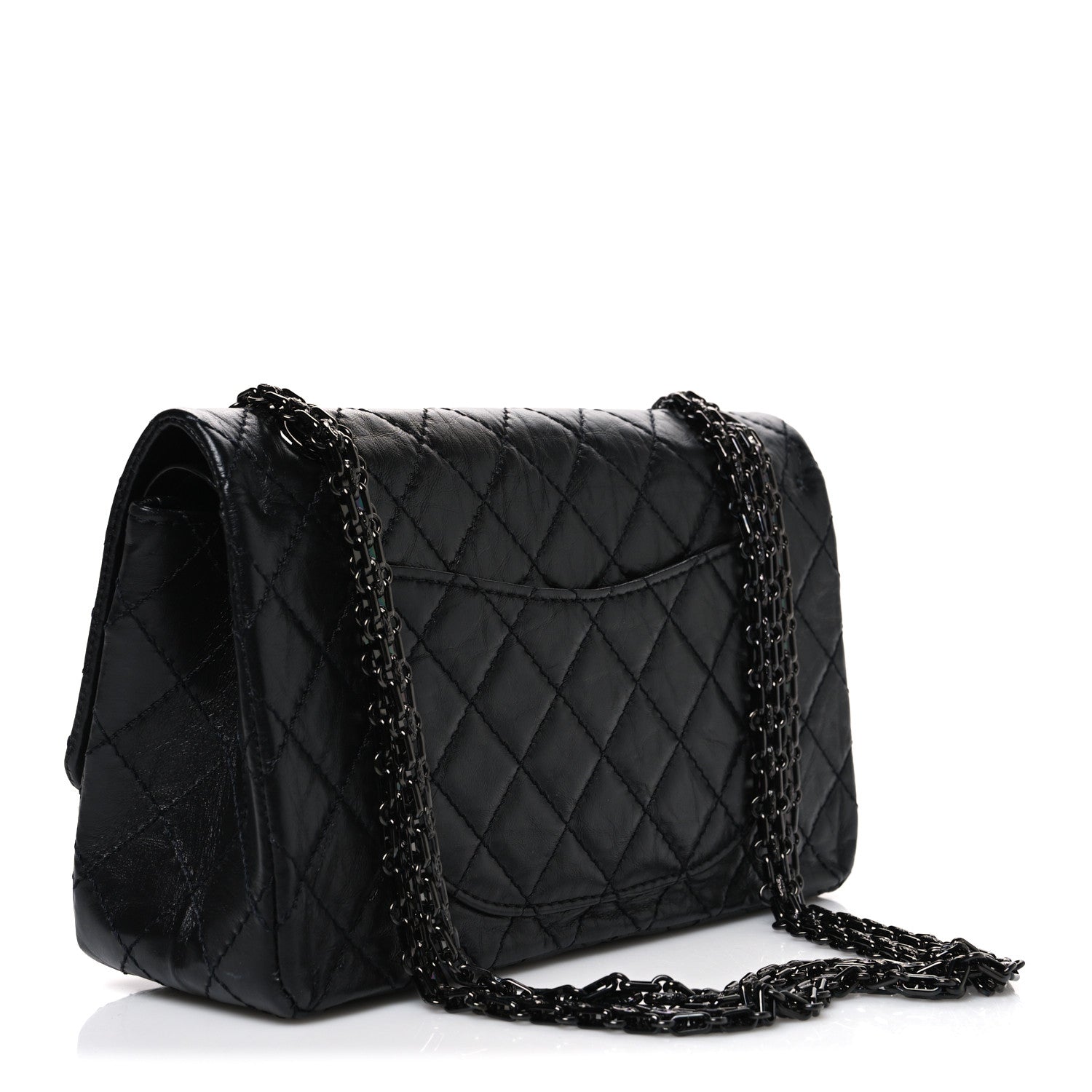 Chanel Aged Calfskin Quilted 2.55 Reissue 225 Flap  So Black 3 of 10