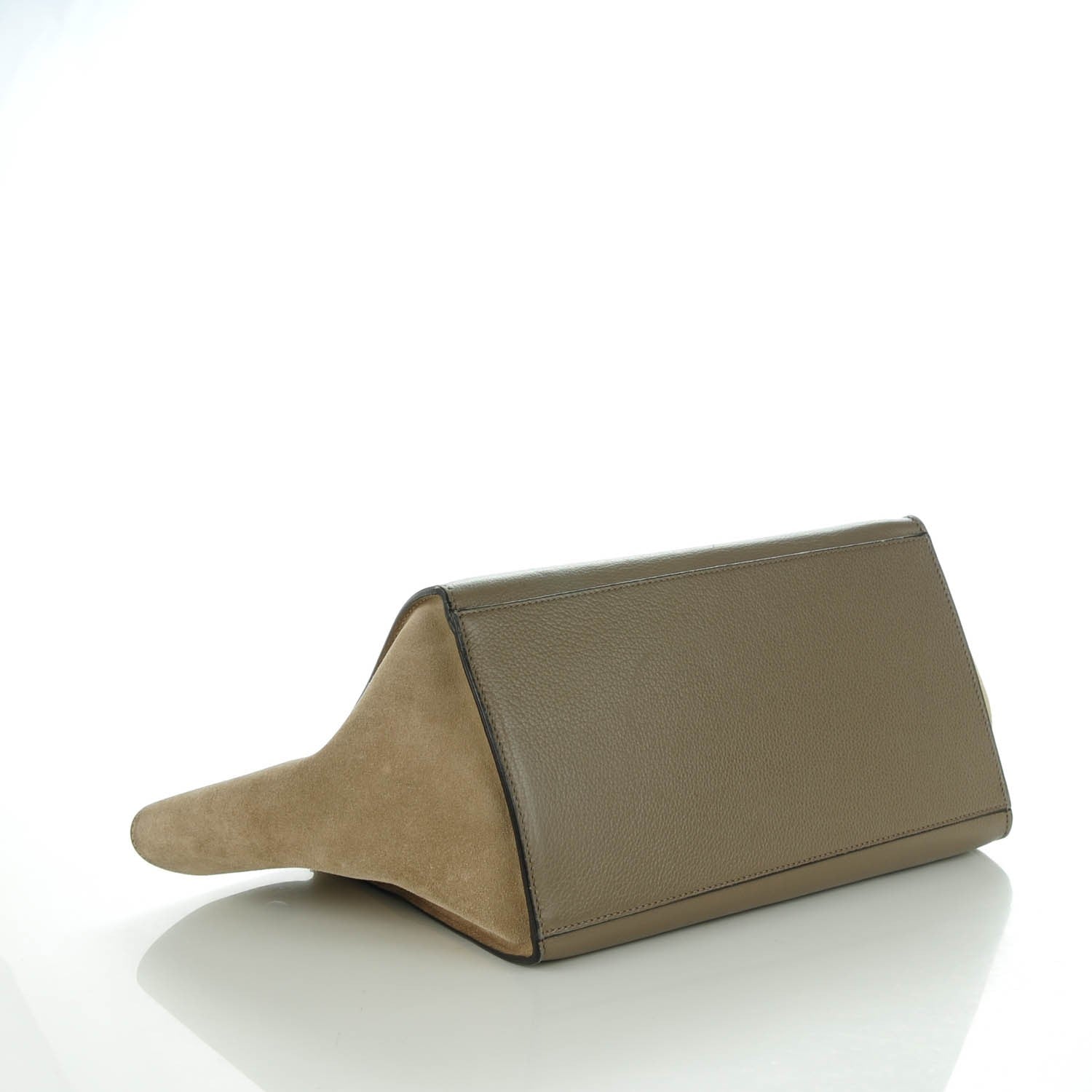 Celine Drummed Calfskin Suede Medium Trapeze Souris 3 of 7
