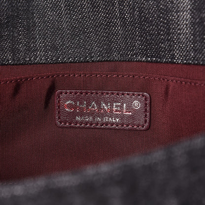 Chanel Denim Quilted Boy Clutch With Removable Chain Black 6 of 10