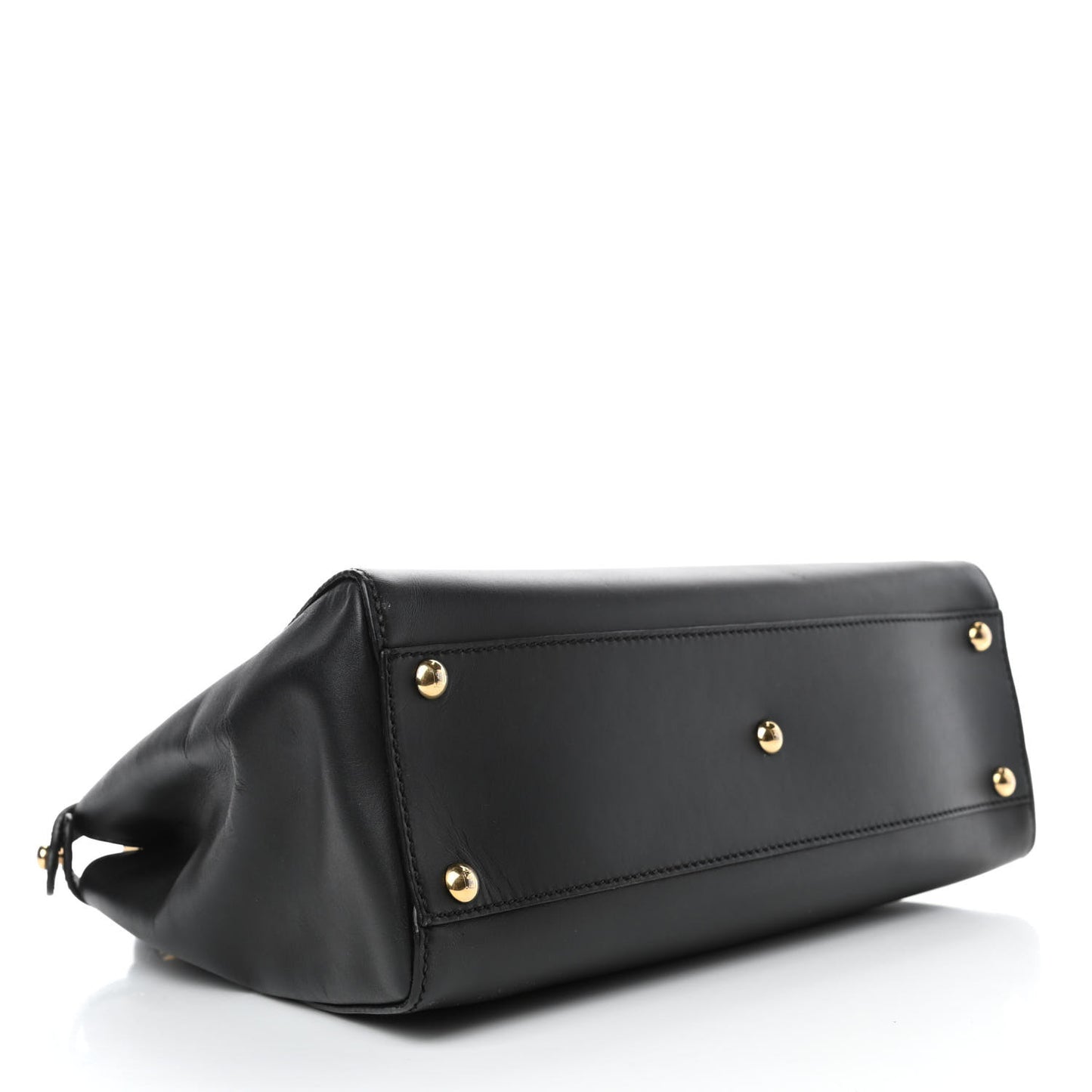 Vitello Morgan Shiny Nappa Medium Peekaboo Iconic Satchel Black