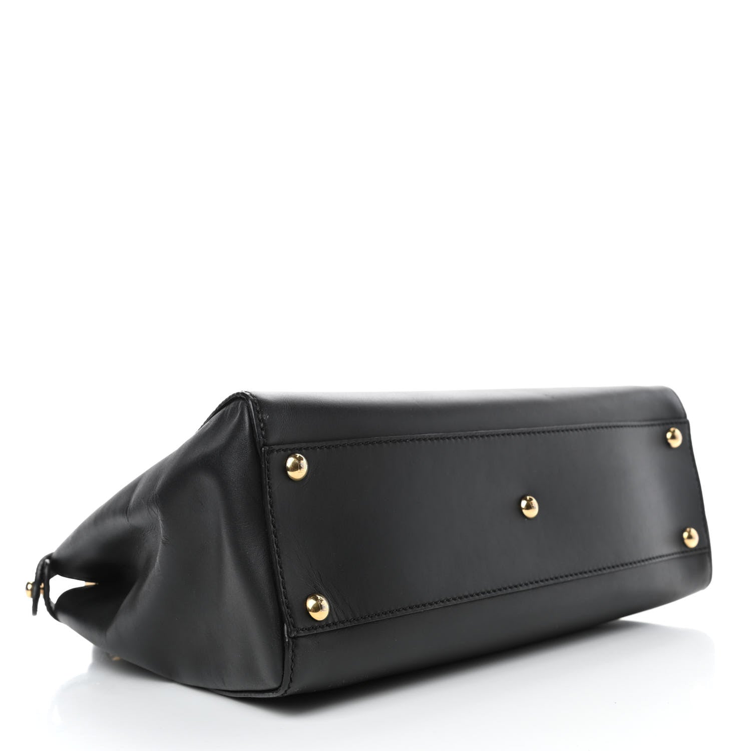Fendi Vitello Morgan Shiny Nappa Medium Peekaboo Iconic Satchel Black 3 of 4