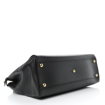 Fendi Vitello Morgan Shiny Nappa Medium Peekaboo Iconic Satchel Black 3 of 4